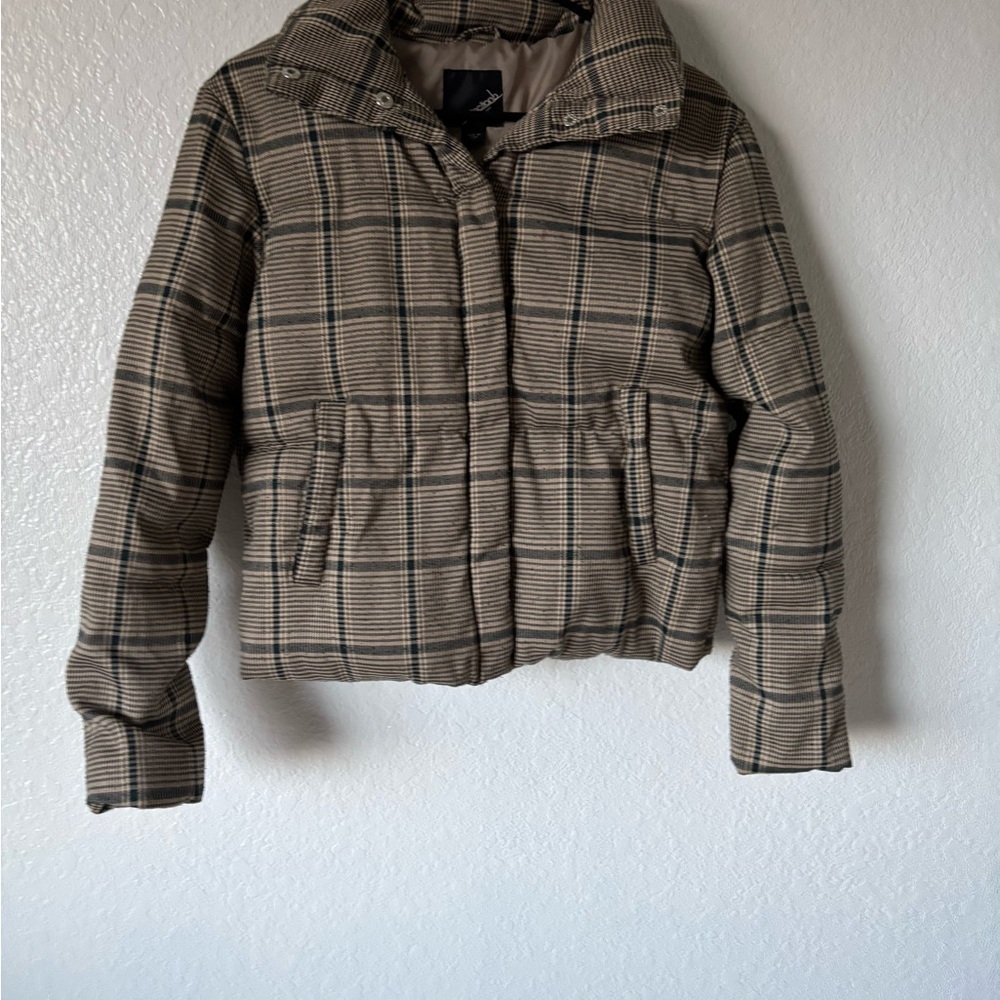 Collectionb New York Girls  Tan Plaid Puffer Jacket Size XS - Picture 12 of 15